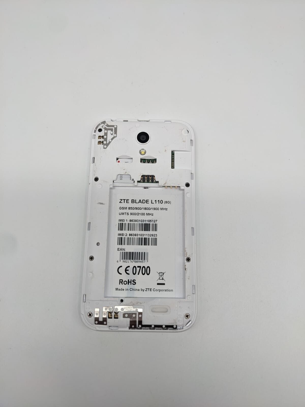 ZTE Blade L110 Dual Sim Weiß Smartphone | OHNE AKKU | UNGETESTET