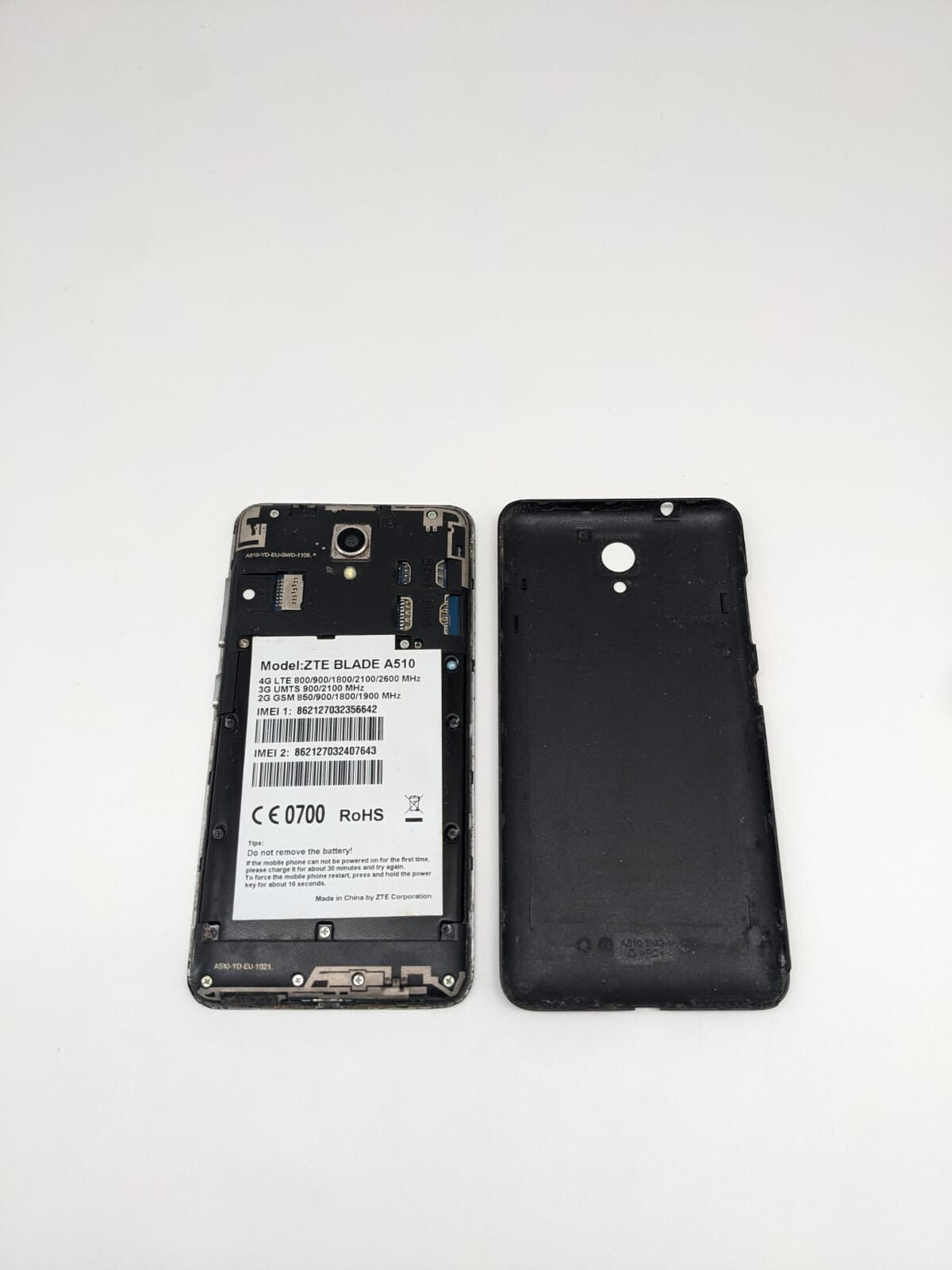 ZTE Blade A510 Schwarz Smartphone Teilespender | LÄDT/STARTET NICHT