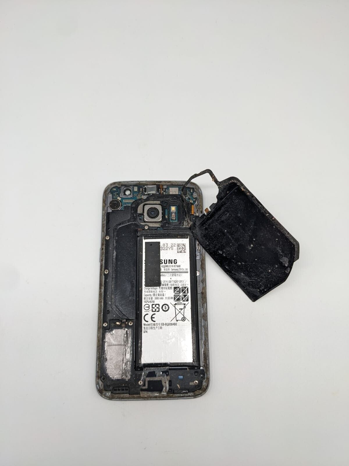 Samsung Galaxy S6 SM-G920F Schwarz Smartphone Ersatzteile Bastler Teilespender