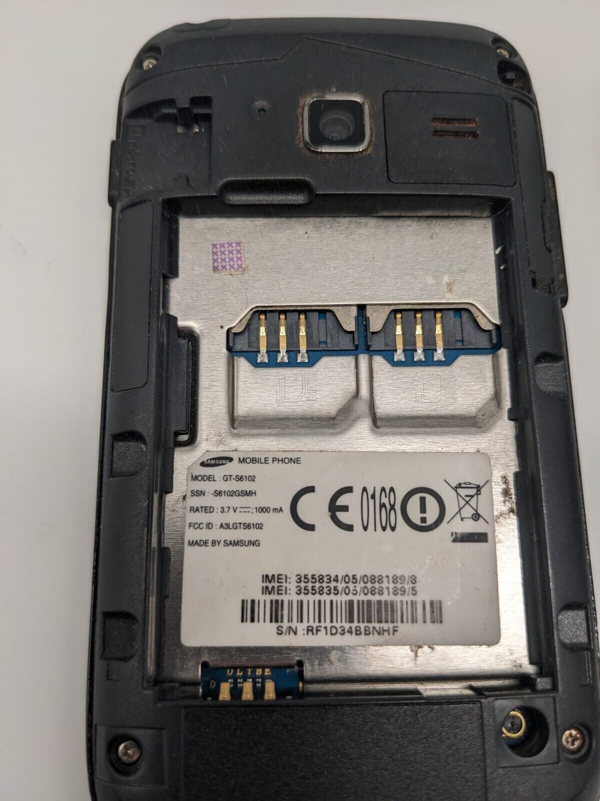 Samsung Galaxy Y Duos Schwarz Smartphone Dual SIM GT-S6102 DISPLAY DEFEKT