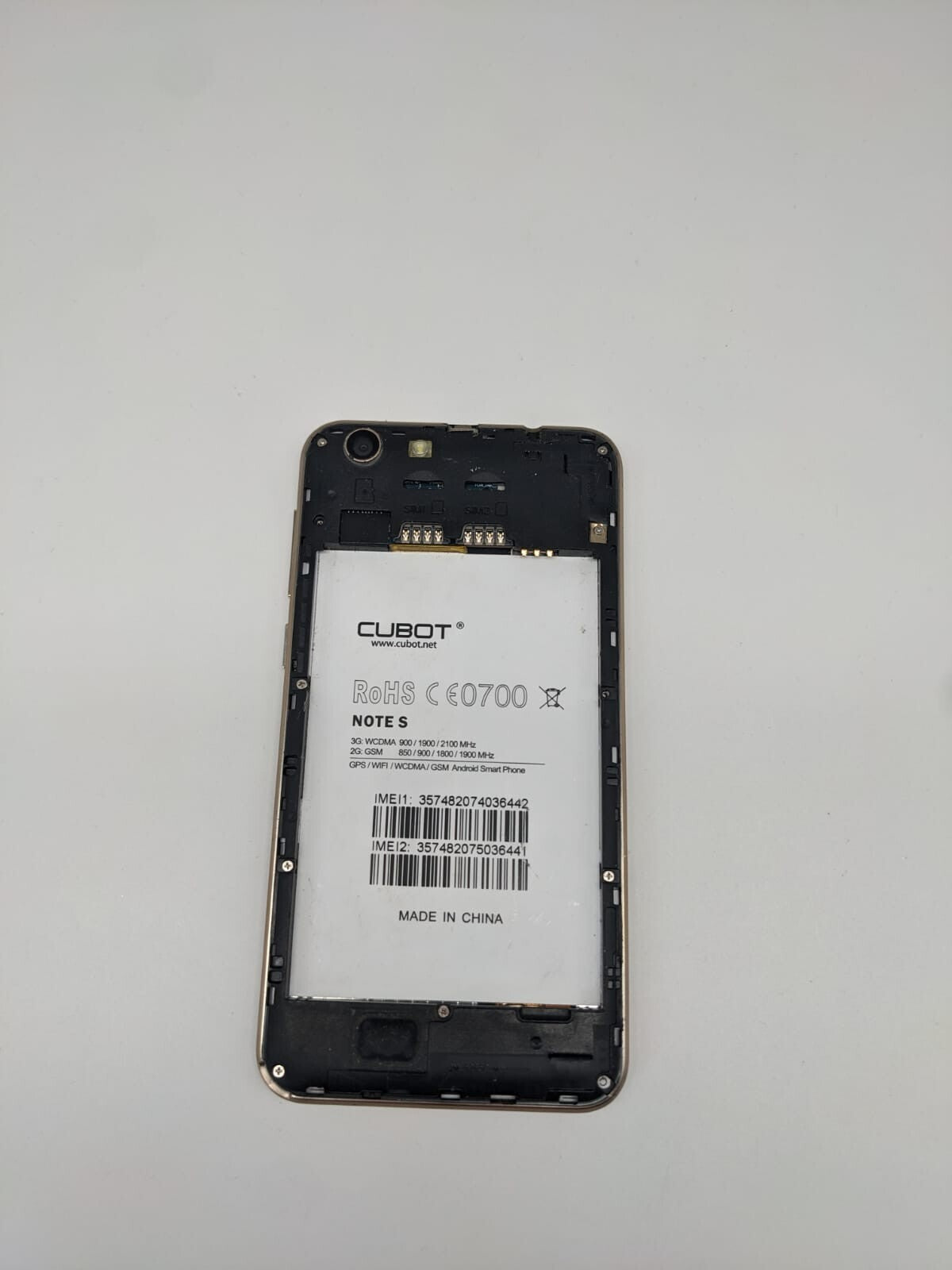 Cubot Note S Weiß Gold Smartphone Teilespender Ersatzteile | UNGETESTET