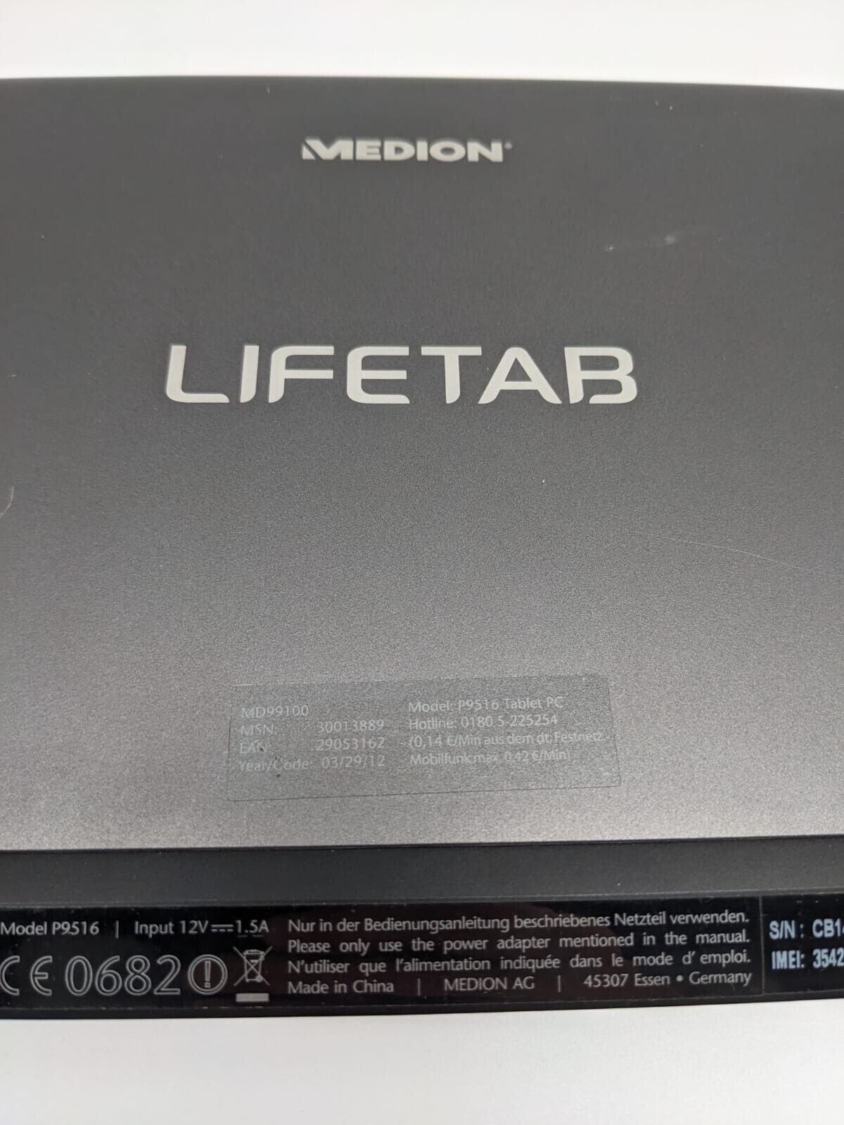 MEDION LIFETAB P9516 WLAN Schwarz UNGETESTET S0005