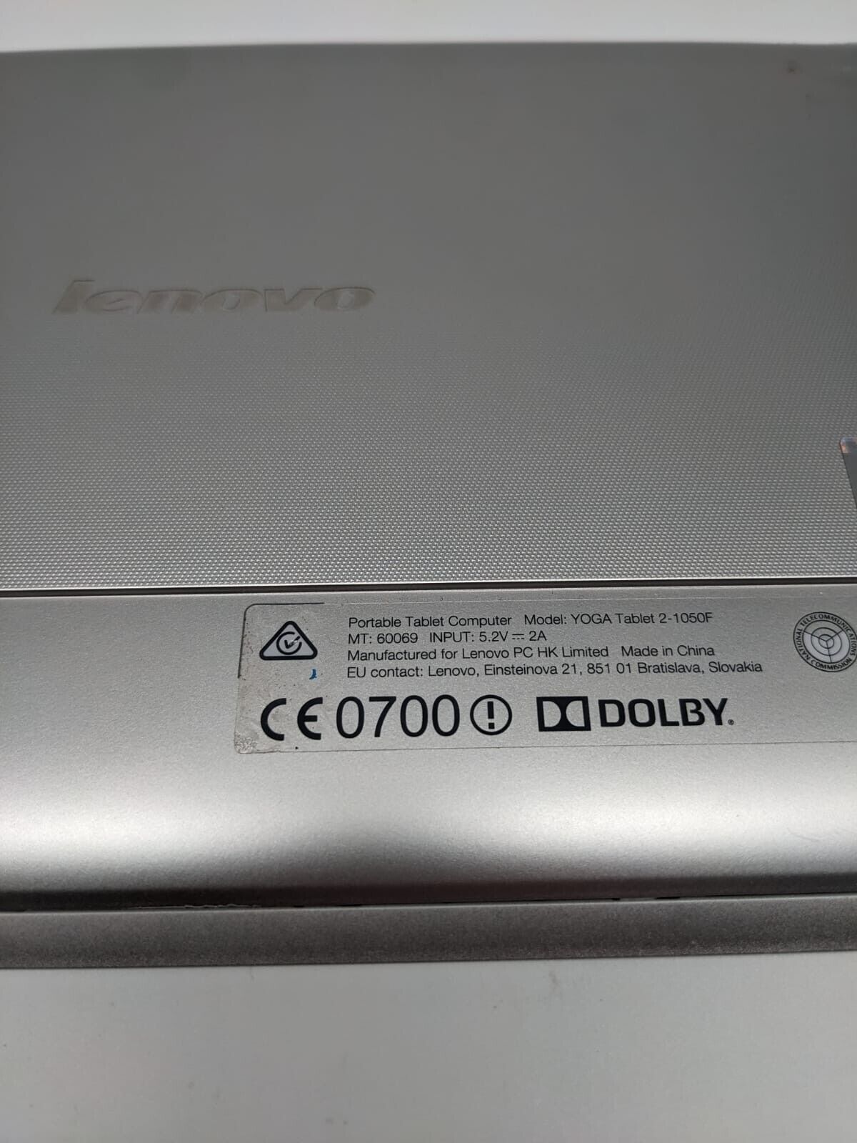 LENOVO Yoga Tablet 2 Modell: 2-1050f Silber | OHNE AKKU | UNGETESTET #X6