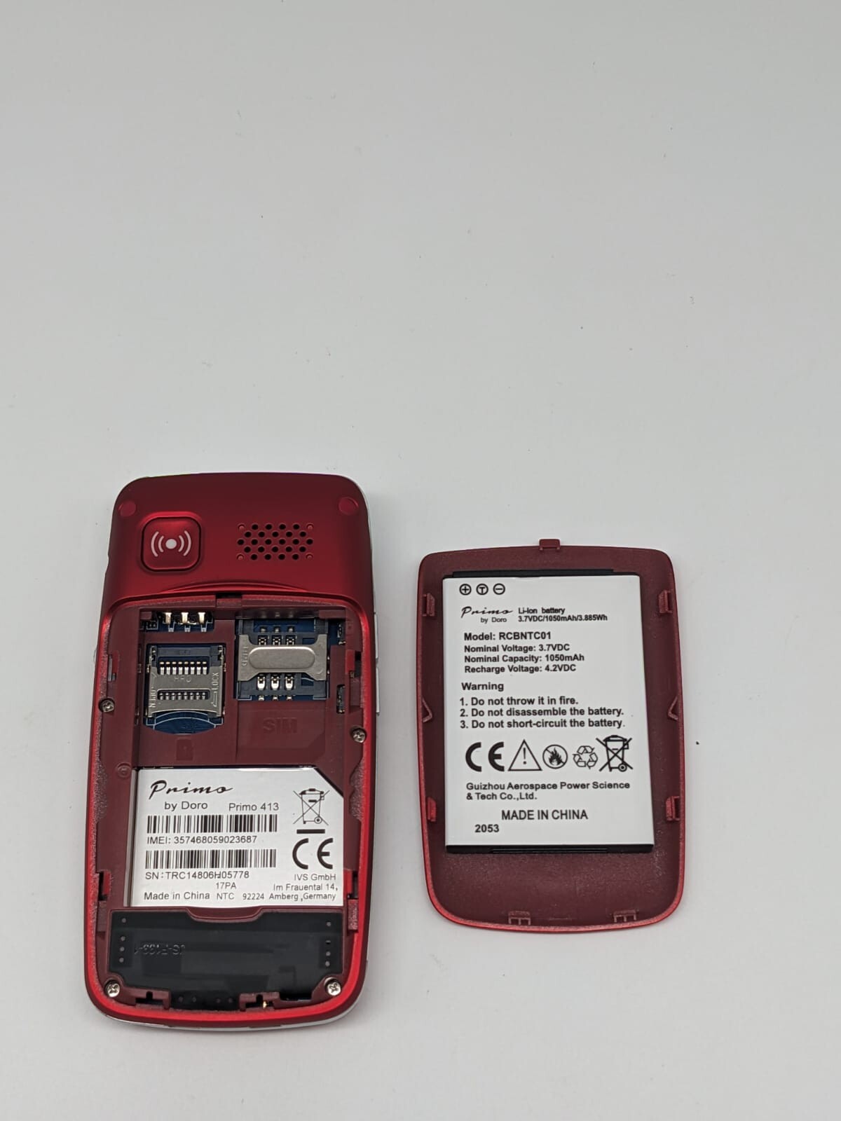 Primo by Doro Primo 413 Rot Seniorenhandy | OHNE SIMLOCK