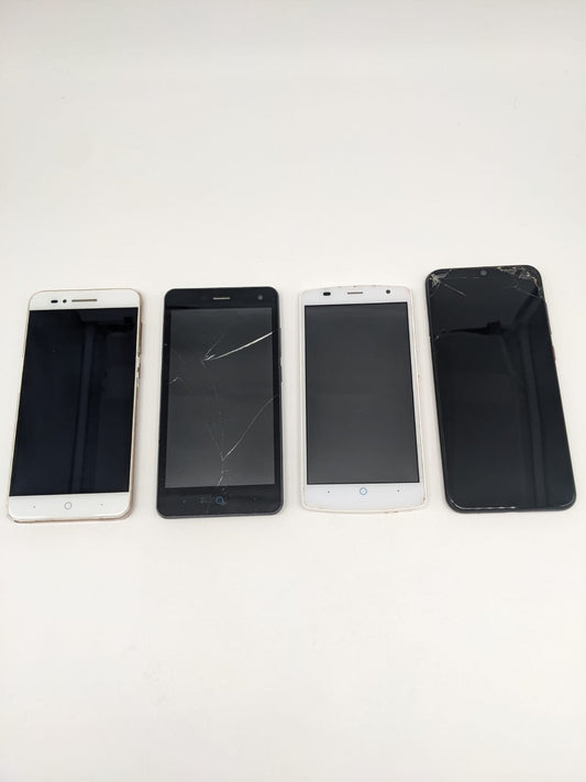 4x ZTE Smartphone Teilespender Konvolut Sammlung Posten | UNGETESTET | DEFEKT