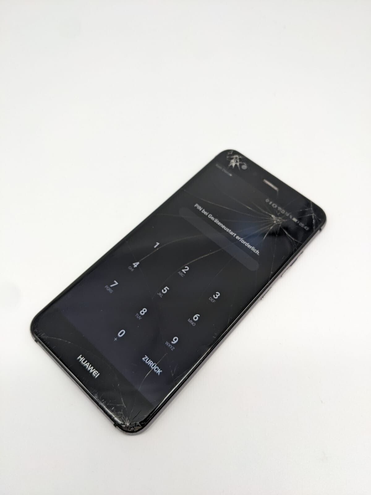 Huawei P10 Lite Schwarz Bastler Smartphone | PIN-SPERRE | DISPLAYRISSE