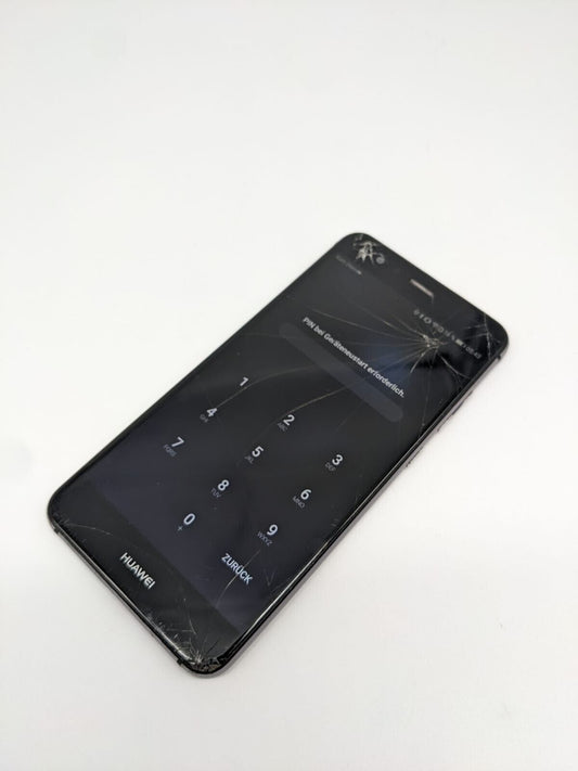 Huawei P10 Lite Schwarz Bastler Smartphone | PIN-SPERRE | DISPLAYRISSE