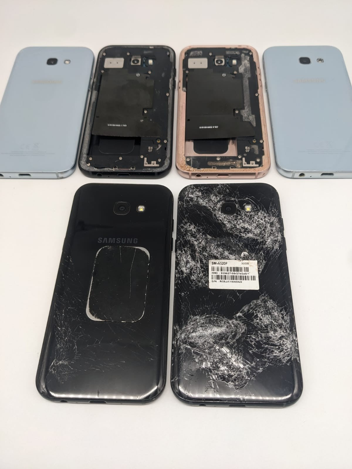 6x Samsung Galaxy A5 SM-A520F Teilespender Ersatzteile Konvolut Sammlung