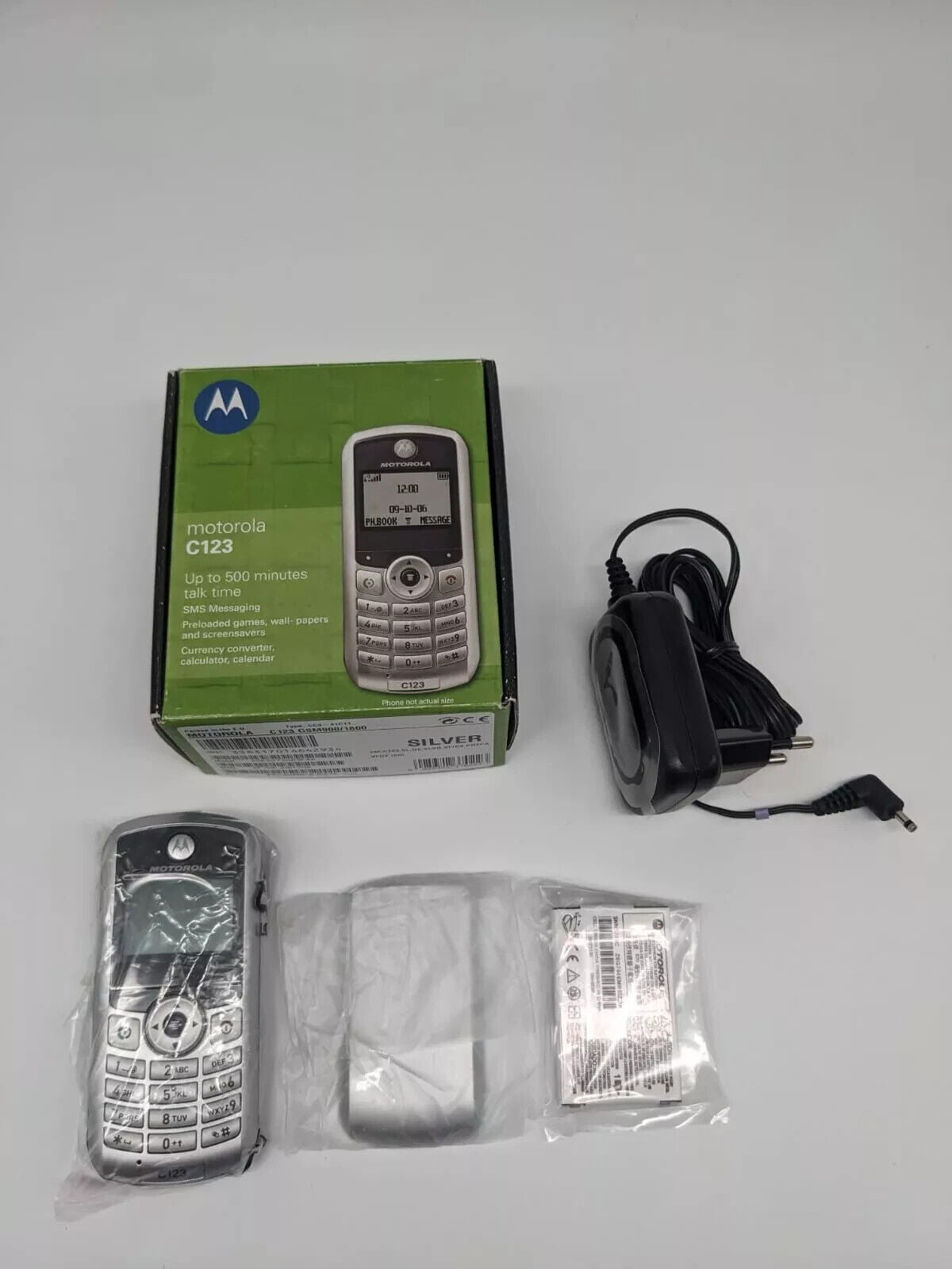 MOTOROLA C123 SILBER Vintage Handy Vodafone NEU 