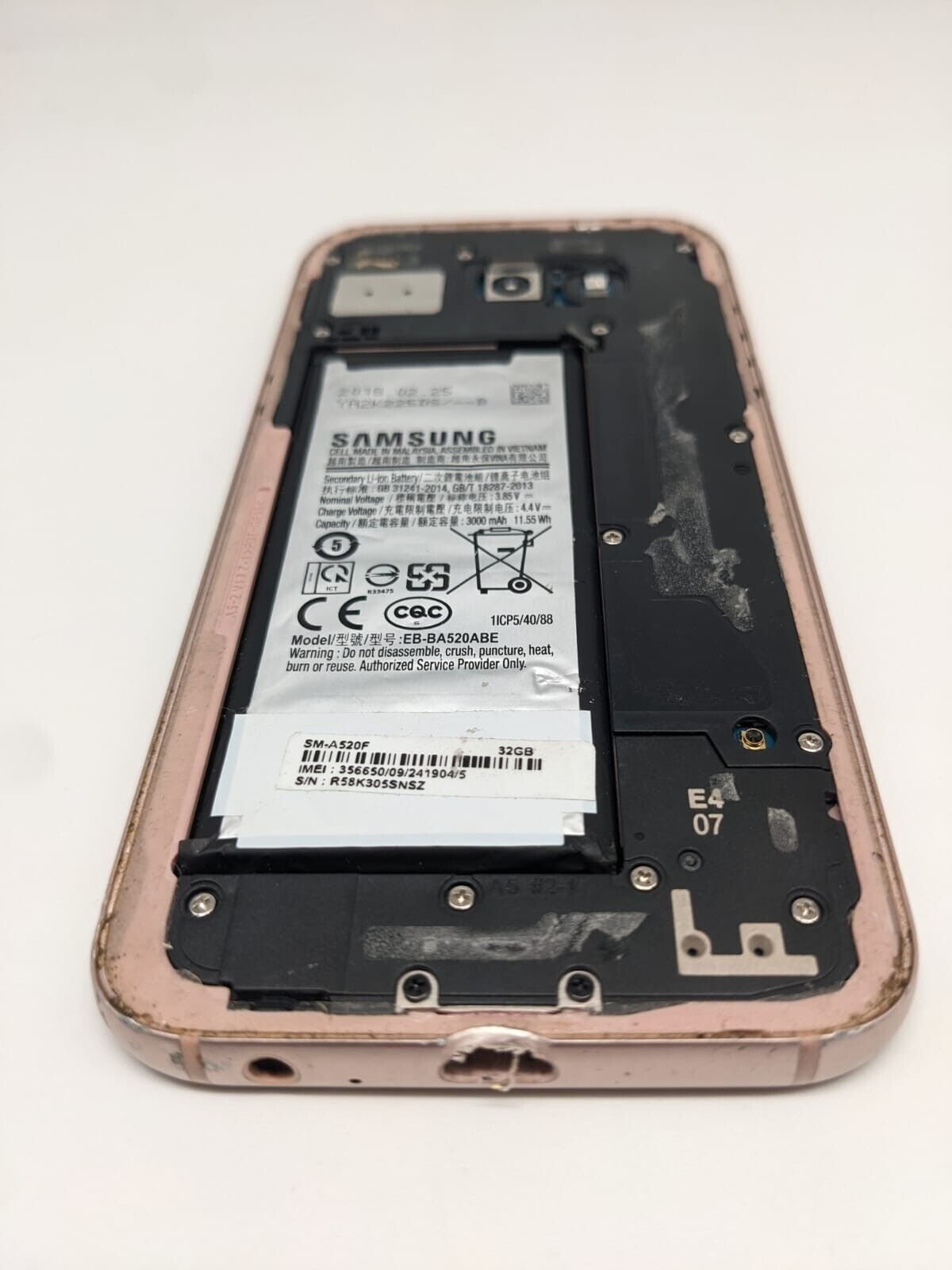 Samsung Galaxy A5 SM-A520F Rosa Smartphone Ersatzteile Teilespender