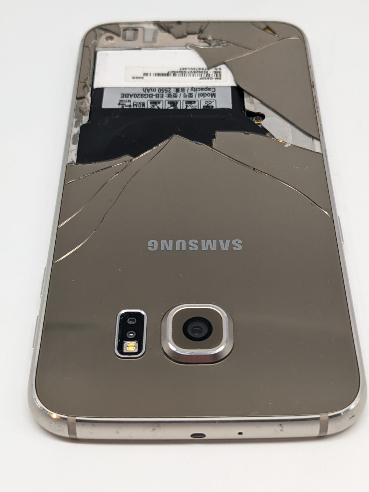 Samsung  Galaxy S6 SM-G920F Gold Smartphone Ersatzteile Bastler | DISPLAY DEFEKT
